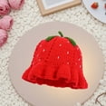 thumbnail image 4 of Sun Hat Summer Bucket Hats with Upf 50+ Uv Sun Protective Bucket Hats Ladies' Hand Crocheted Knitted Hat Sweet and Cute Warm Fisherman Hat for Women with Ruffled Strawberry Designed Hat, 4 of 4