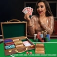 thumbnail image 6 of GSE Games & Sports Expert Poker Chip Case, Casino Chip Holder with 3 Poker Chip Trays for Any Thickness chips, Holds 300 Chips (Walnut), 6 of 7