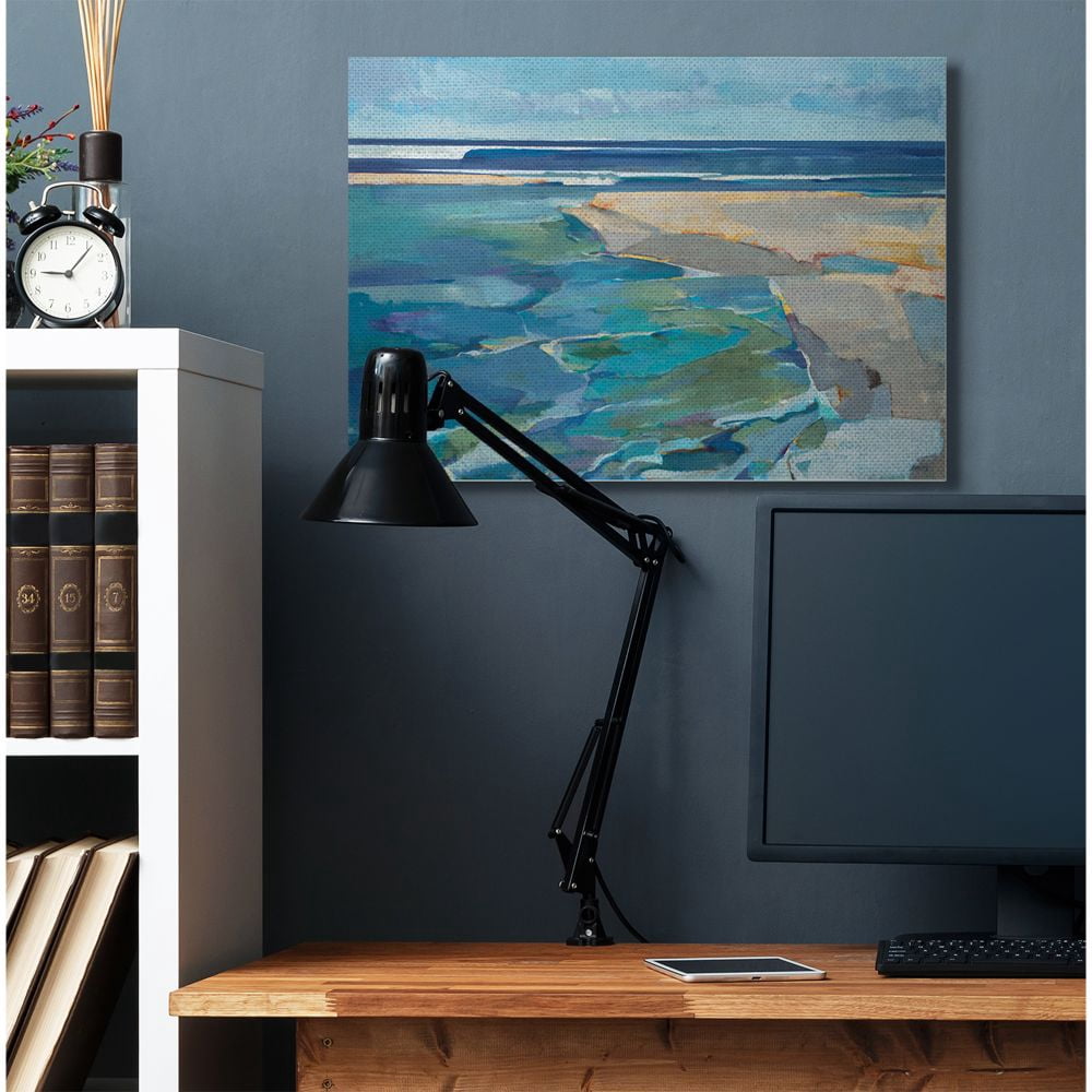 Stupell Industries Abstract Beach Landscape Pastel Cubism Painting Canvas Wall Art Design by Third and Wall
