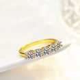 thumbnail image 5 of Anillo de plata S925 con moissanita, anillo de siete estrellas en fila, anillo femenino chapado en oro de 14 quilates Seiko, 5 of 5