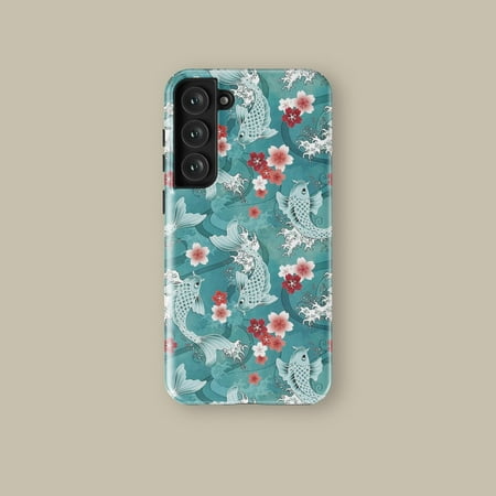 Japanese Koi Fish Cherry Blossom Case for iPhone Samsung Art