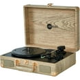 thumbnail image 2 of Arkrocket Curiosity Suitcase Bluetooth Turntable with Built-in Speakers, Gray Wood Grain, 2 of 5