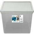 thumbnail image 5 of Your Zone Kids Large Tinted Clear Plastic Stacking Storage Bin with Lid, Grey, 12 in x 12.4 in x 9.4 in, 5 of 8