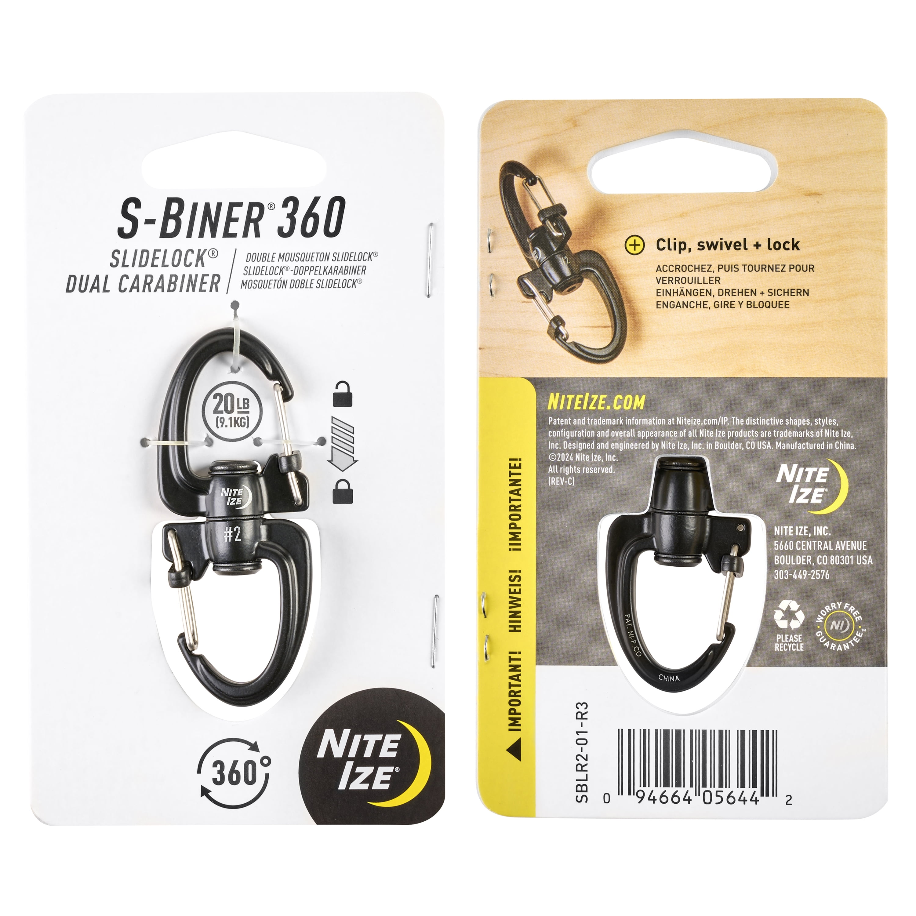 (2 pack) Nite Ize S-Biner® 360 SlideLock® Dual Carabiner #2