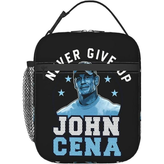 John Boxer Cena Lunch Bag Portable Insulated Lunch Box Large Capacity Tote Bag Zipper Net Pocket 10 L X 4 W X 8 H inches For School Work Camping Travel