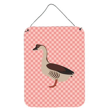 Carolines Treasures BB7896DS1216 Chinese Goose Pink Check Wall or Door Hanging Prints
