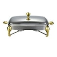 thumbnail image 2 of TISHITA Chafing Dish Buffet Server Food Tray Serving Utensils Hot Pot Buffet Food Warmer Cookware for Catering Holiday Parties Events 2.4L Gold, 2 of 8
