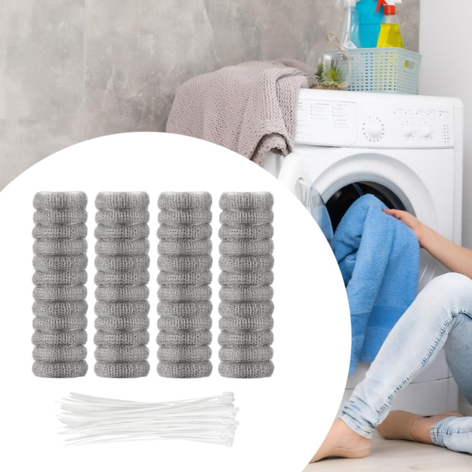Tongina 48x Washing Machine , Laundry Mesh Washer Hose Filter, Easy to Remove Stainless Steel and Cable Ties