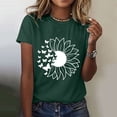 thumbnail image 2 of Outfmvch Tops for Women Trendy Spring Tops for Women 2024 Womens Tops Shirts for Women Sunflower Summer T Shirt Plus Size Loose Blouse Short Sleeve Graphic Casual Tees Polyester Spandex Green S, 2 of 5