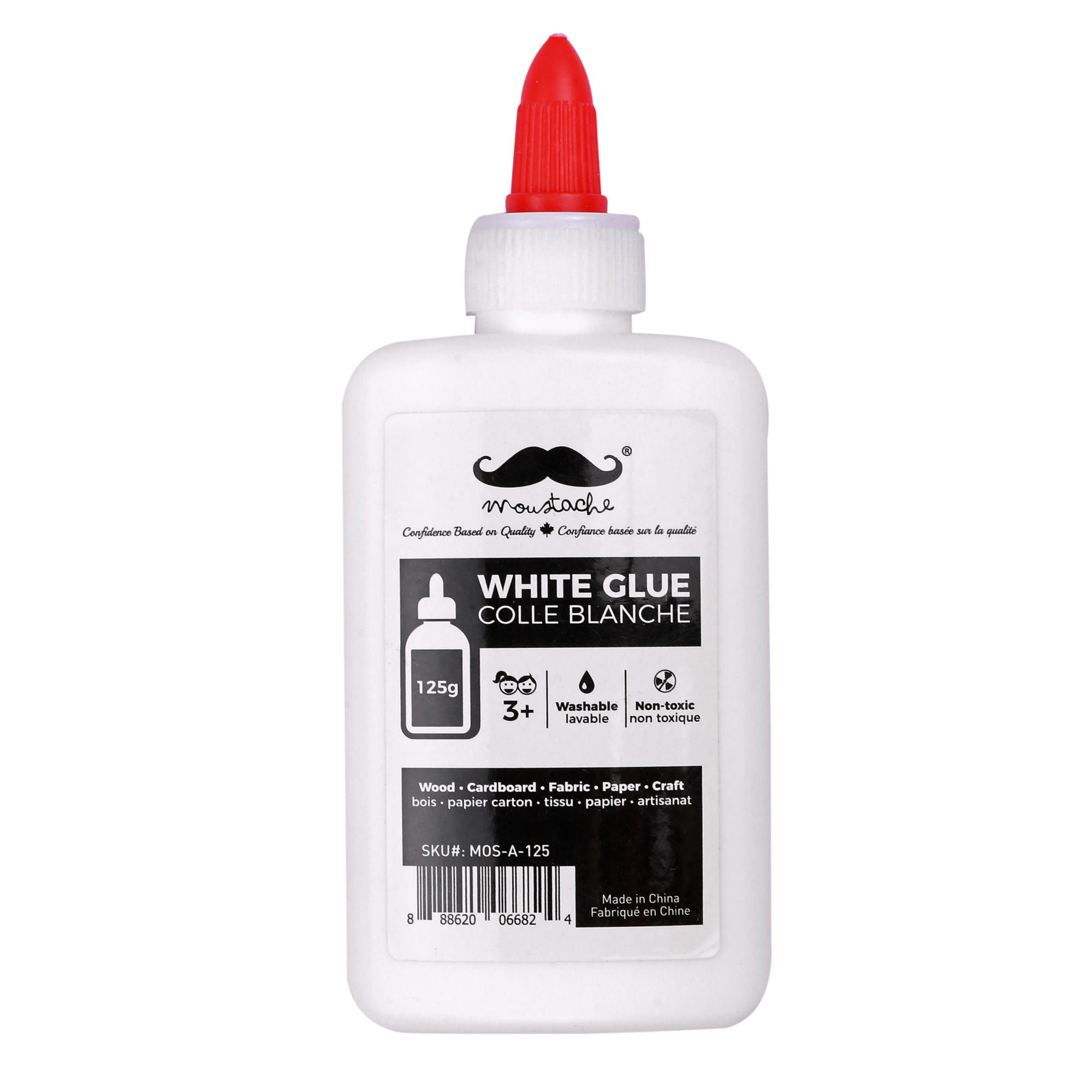 Moustache Washable Glue , NonToxic White Glue, 125g, Perfect for Paper