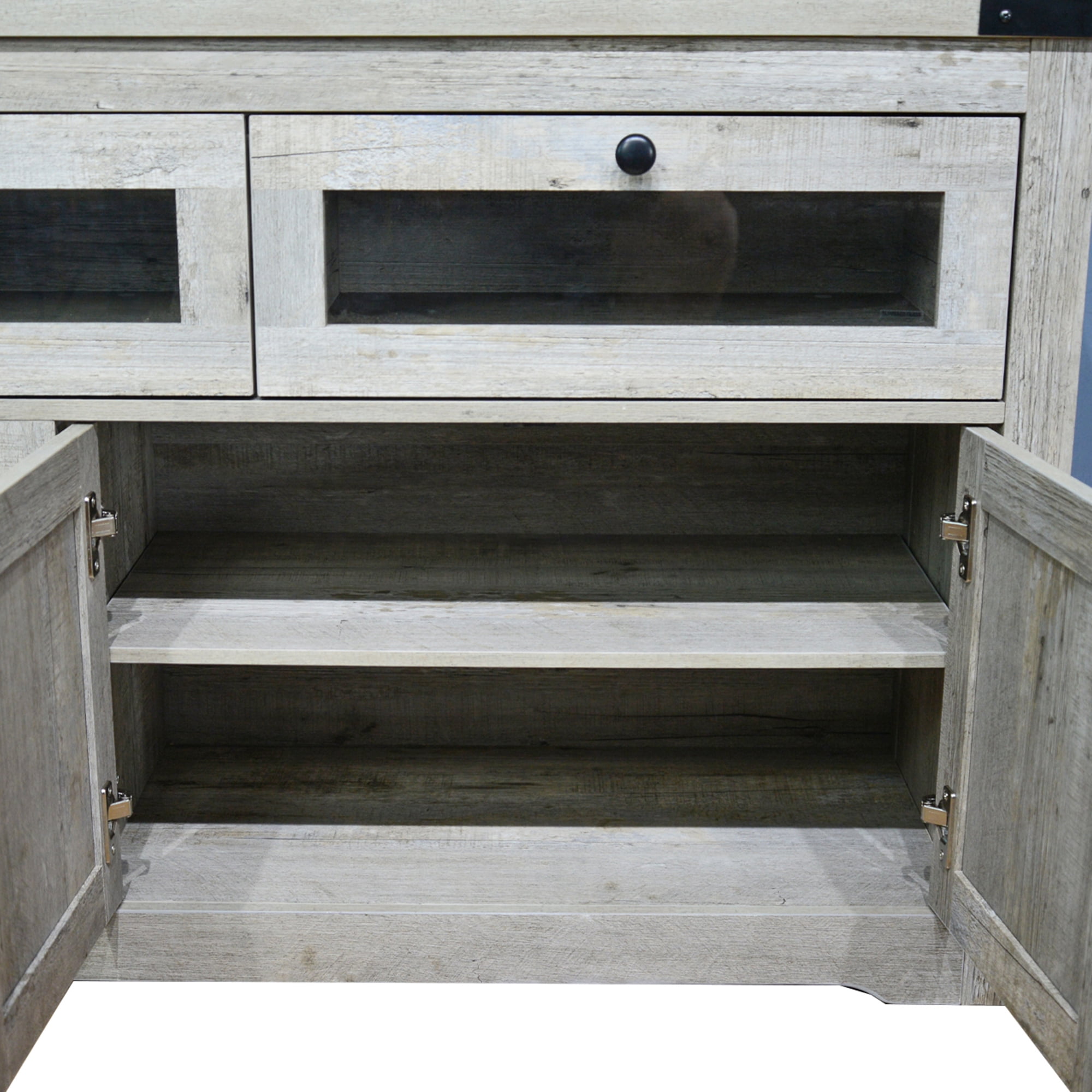 Kadyn TV Cabinet, Modern LED TV Stand with Drawers and Door, Storage Cabinet for TVs up to 60", Cement Grey Kadyn TV Cabinet, Modern LED TV Stand with Drawers and Door, Storage Cabinet for TVs up to 60", Cement Grey