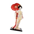 thumbnail image 4 of Figura coleccionable de geisha japonesa de 12 pulgadas, muñeca oriental, estatua de niña artesanal Blanco y dorado, 4 of 9
