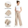thumbnail image 4 of EnJoCho School 𝖴niform Pants Girls Wide Leg Dress Khaki Fashion Trousers Comfortable 𝖲tretchable Classic Formal Wear Children Clothing Bottoms Outfit Academic, 4 of 9