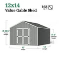 thumbnail image 4 of Little Cottage Co. 12x14 Value Gable Shed, Outdoor Wood Storage Do-It-Yourself Precut Kit, 4 of 13
