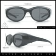 thumbnail image 3 of Oval Geometric Dimensional Diamond Cut Bevel Plastic Sport Sunglasses Dark Grey - Clear, 3 of 8