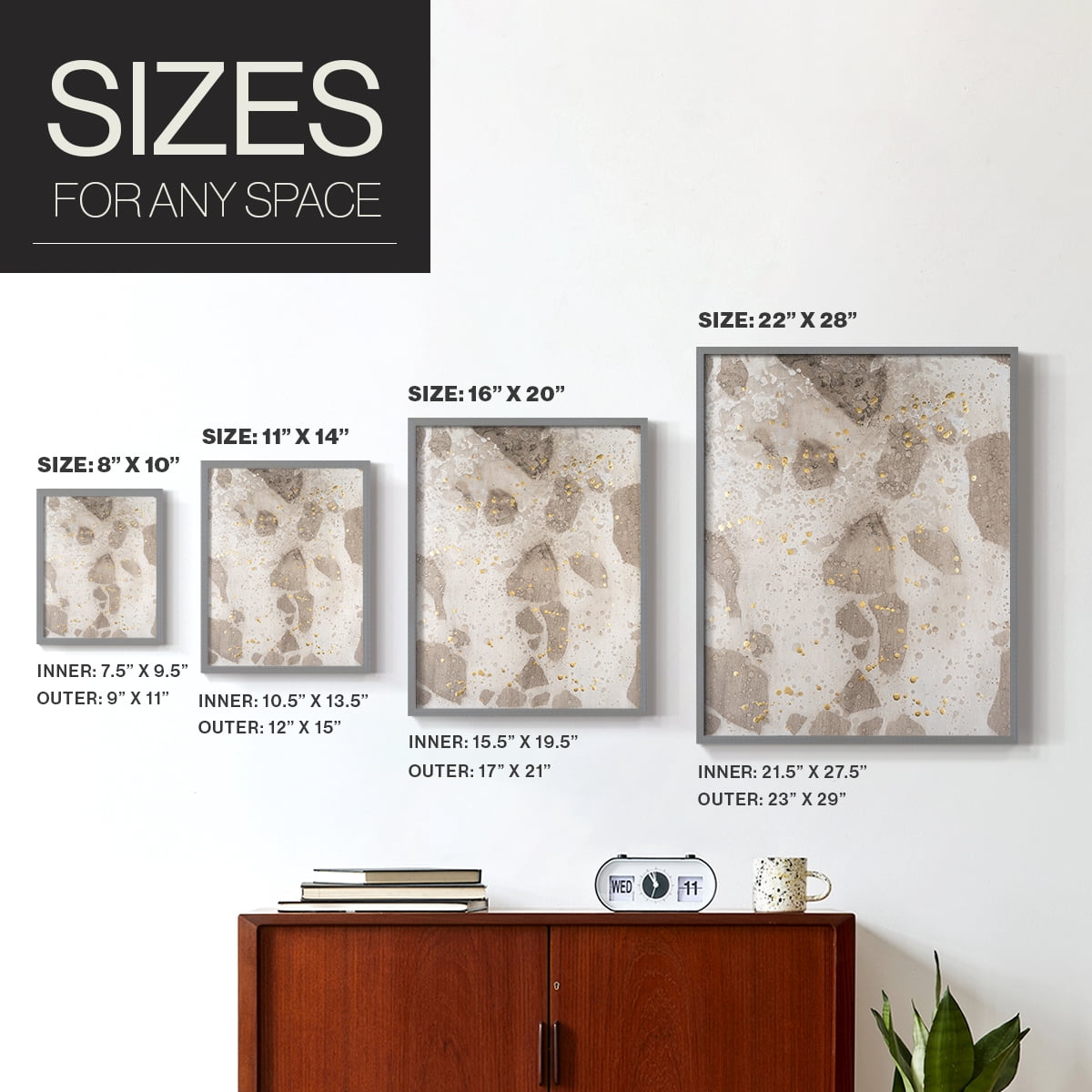 Chordata I Framed Print in Gray Solid Wood Framed Print No Nail Hanging