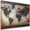 thumbnail image 3 of Empire Industrial Art Direct World Map 2 Hand Painted 3D Wall Sculpture, 3 of 10
