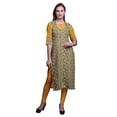 thumbnail image 1 of Bimba Kurti Droite Décontractée Imprimée Haut à Manches 3/4 Longue Kurta Robe pour Femmes, 1 of 6