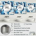 thumbnail image 4 of Designart "Harmonious White and Blue Geometric Blocks II" 0 Square Mirror For Wall Decor - Large Blue Square Mirror Printed Wall Decor - Modern Square Living Room Mirror, 4 of 5