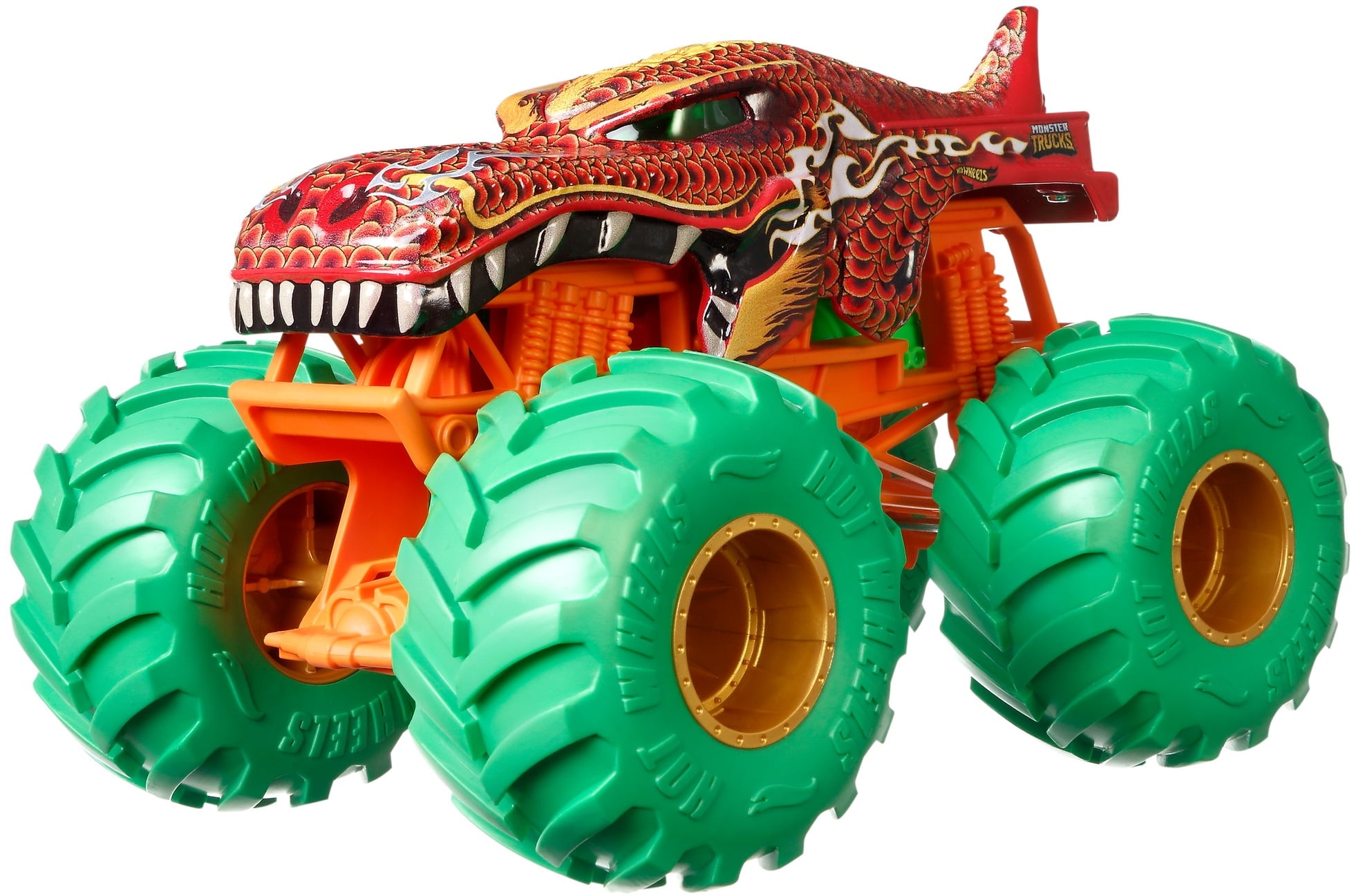  Hot Wheels Monster Trucks 1:24 Scale Mega Wrex New for 2020,  red : Toys & Games