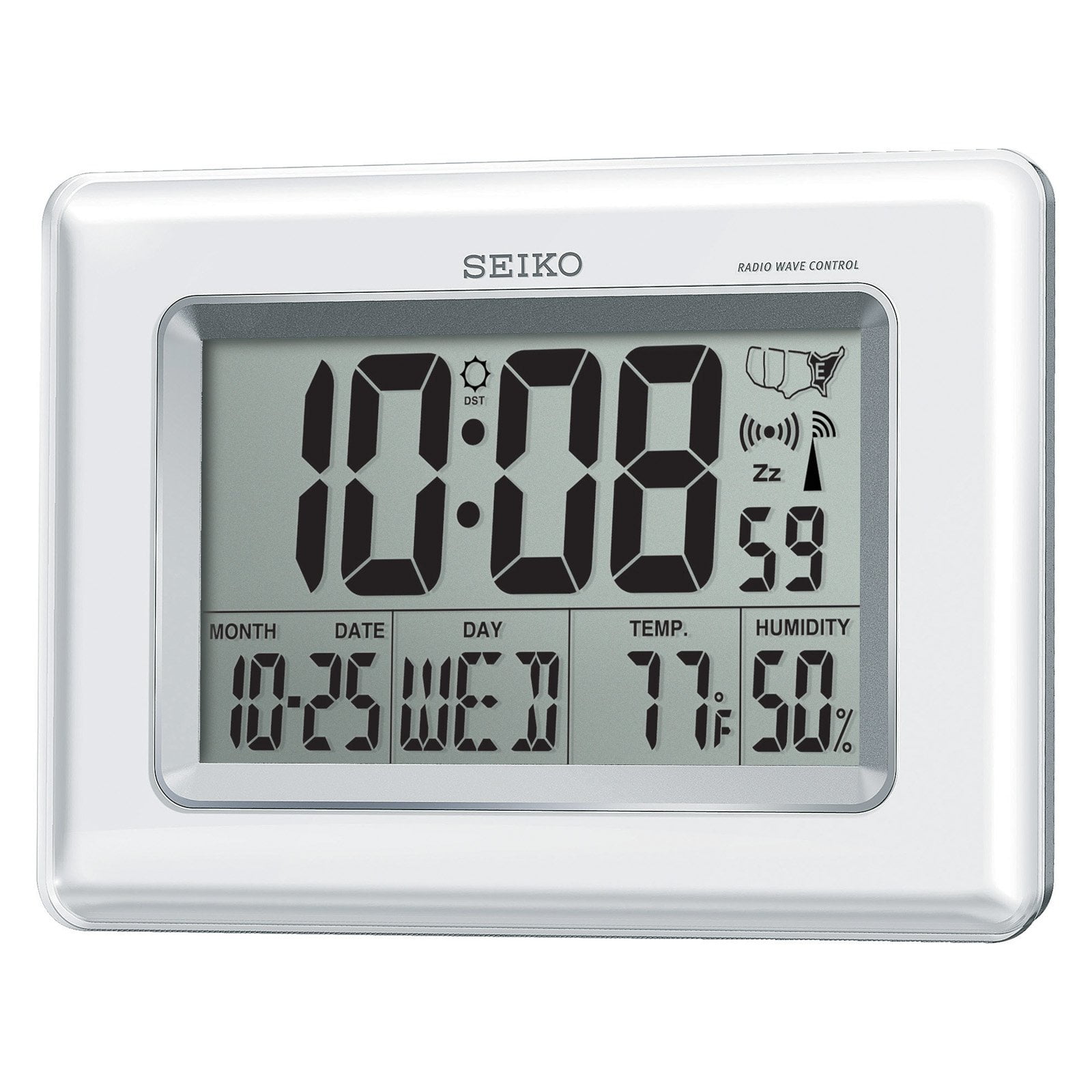 Seiko Everything Digital R WAVE Clock w/ Thermometer, Hygrometer, Calendar,  Wall or Stand 