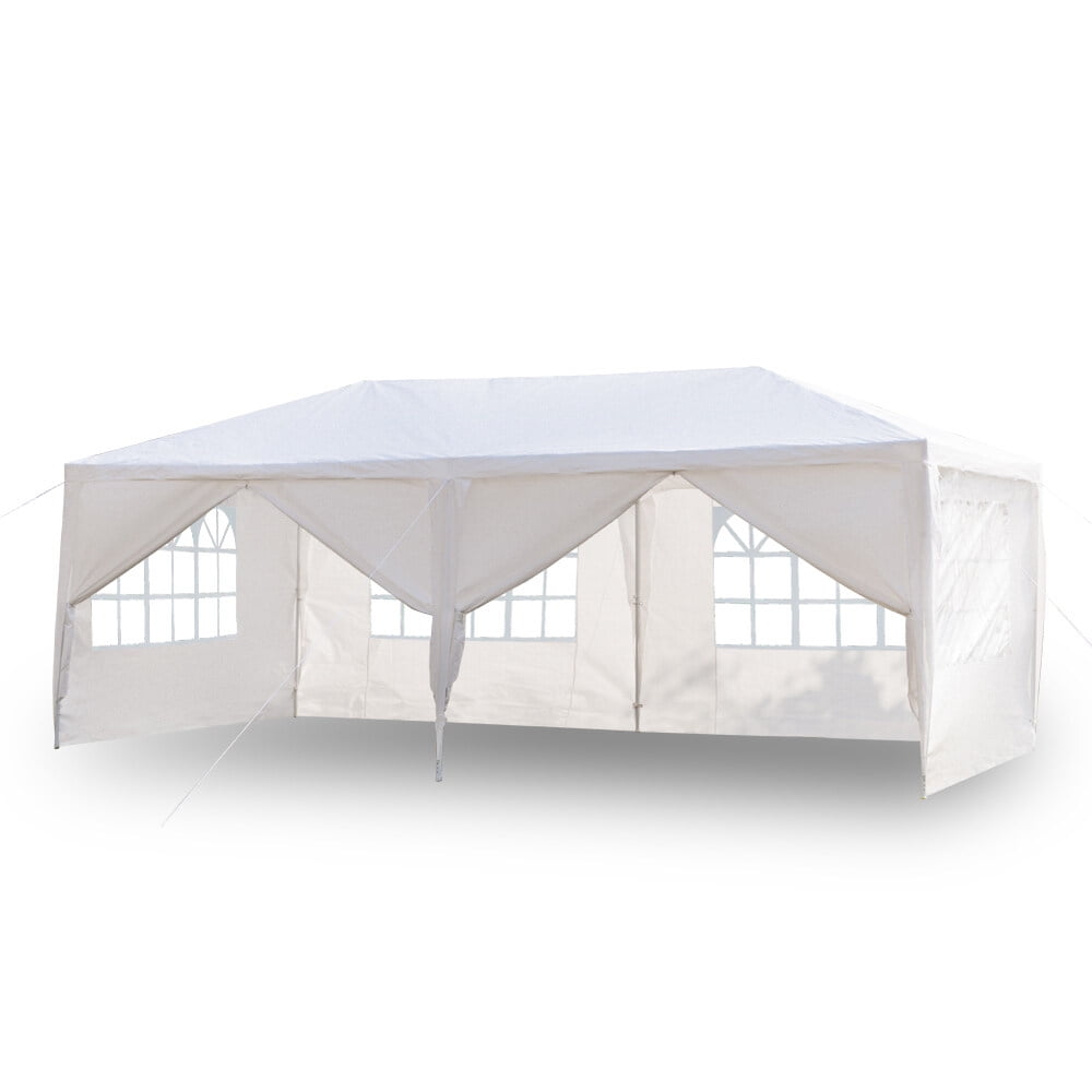 Kadyn 10' x 20' Canopy Tent,Six-sided Double-door Waterproof Tent with Spiral Tubes, Wedding Party Tent for Outside, White