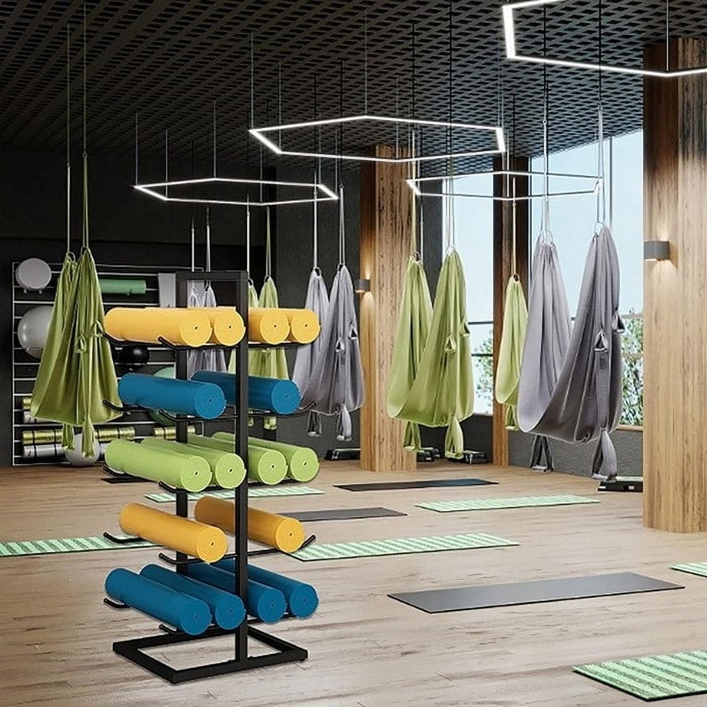 Yoga Mat Holder Wall Mount, Home Gym Storage For Storing Fitness, Yoga Mat Rack For Hanging Foam Rollers And Resistance Bands