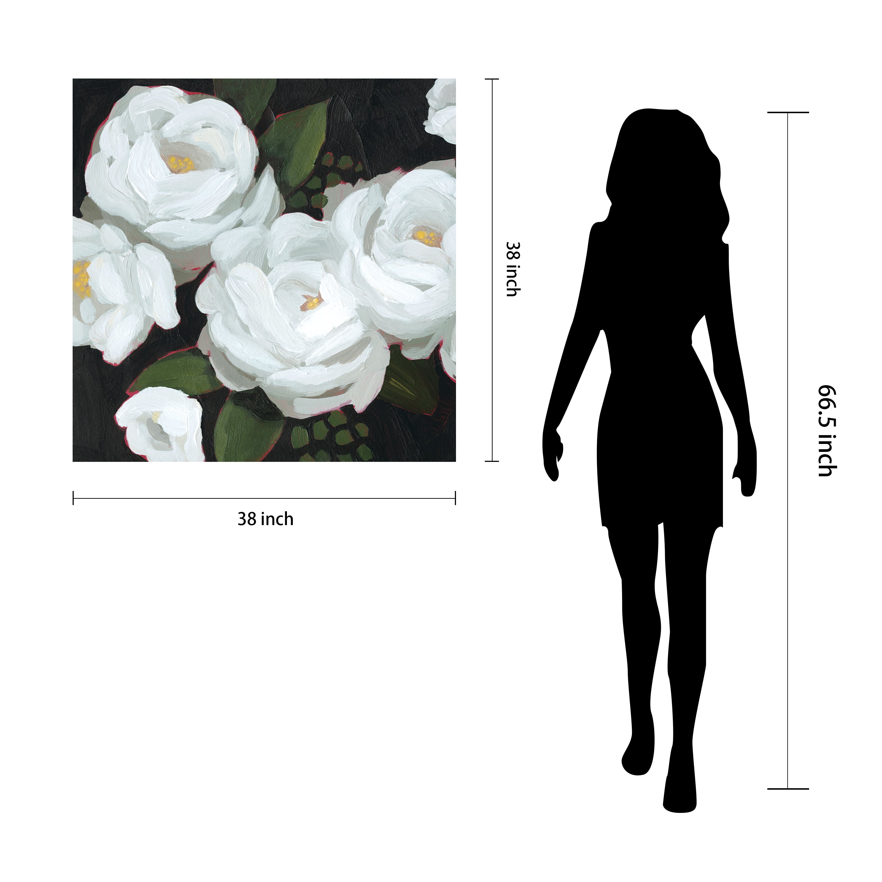 "White Blossom Serenity II" Flower Unframed Free Floating Reverse Printed Tempered Glass Wall Art