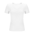 thumbnail image 5 of WXLWZYWL Going out Tops for Women Short Sleeve T Shirts V Neck Casual Stretchy Tees Slim Fitted Summer Tops, 5 of 6