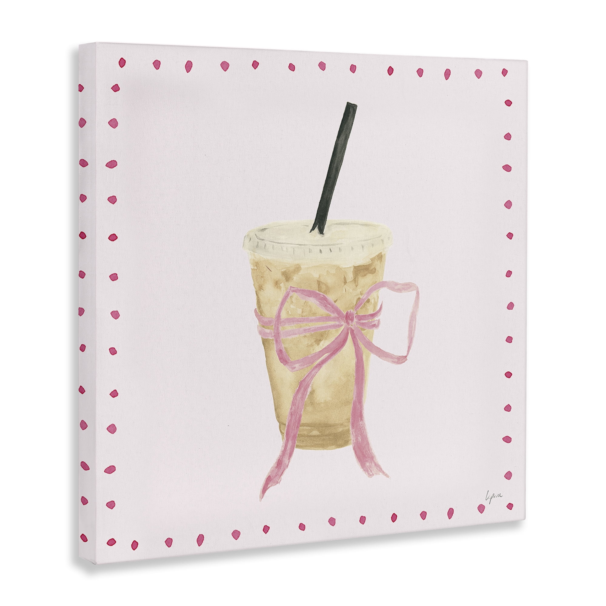 Stupell Industries Glam Iced Coffee Food & Beverage Painting Wrapped Canvas Art Print Wall Art, 36 x 36