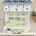 thumbnail image 3 of Blue Spring Botanical Valances for Windows, Decorative Rod Pocket Window Valance Curtains, Weeping Eucalyptus Butterfly Short Curtain Drapes for Kitchen/Bathroom/Living Room, 2 Panels, 54" W x 18" L, 3 of 8