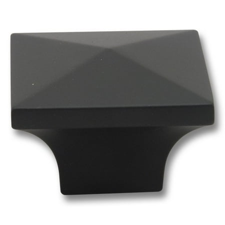 0.375 Square Knob - Matte Black 1 1/4