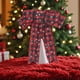 thumbnail image 4 of Adorno navideño de lazo de lino con diseño de copos de nieve a cuadros rojos y negros, accesorio para decorar el árbol de Navidad, corona y envoltorio de regalo | Lazo duradero hecho a mano para el, 4 of 7