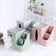 thumbnail image 4 of Simple Desktop Organizer Plastic Tissue Box Holder Sundries Container for Home Office (Pink), 4 of 6
