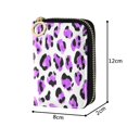 thumbnail image 4 of PU Leather Zipper Card Case Credit Card Holder Small Wallets Neon Purple Leopard Print, 4 of 7