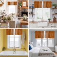 thumbnail image 5 of Burnt Orange White Stripe Kitchen Curtain Valances for Windows Farmhouse Short Curtains, Modern Rustic Vertical Striped Rod Pocket Valance Curtain for Bedroom Cafe Living Room, 5 of 8