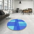 thumbnail image 4 of Ahgly Company Machine Washable Indoor Rectangle Transitional Bright Turquoise Blue Area Rugs, 8' x 10', 4 of 7