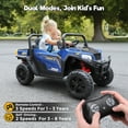 thumbnail image 6 of FUNTOK 24V 2 Seater Kids Electric Ride on Toys Car,4 x 200W Motor Battery Powered UTV,4WD Motorized Cars for Toddler w/ Dump Bed,Shovel,Remote Control,Bluetooth & 4 Wheel Suspension,Blue, 6 of 7