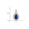 thumbnail image 4 of 4/5 Carat (Ctw) Dark Blue Sapphire Drop Pendant Necklace with Diamonds 1/10 Carat (Ctw) in 14K White Gold for Women, 4 of 6