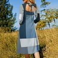 thumbnail image 5 of Abstract Geometric in Blue Black Grey Women's Fall Dresses Casual Loose Flowy Swing Shift Dress, 5 of 9