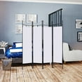 thumbnail image 2 of Costway White 4 Panel Room Divider Privacy Screen Home Office Fabric Metal Frame, 2 of 8