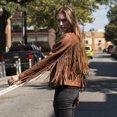 thumbnail image 5 of First Manufacturing WBL1503-XL-BLK Womens Fringe Daisy Fashion Leather Jacket, Black - Extra Large, 5 of 7