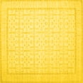 thumbnail image 1 of Ahgly Company Machine Washable Indoor Square Oriental Yellow Traditional Area Rugs, 4' Square, 1 of 4