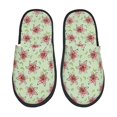 thumbnail image 2 of KLL Lilies Flowers Slippers for Women Men House Slip on Indoor Outdoor Bedroom Furry Fleece Lined Ladies Comfy Anti-Skid Rubber Hard Sole-Large, 2 of 8
