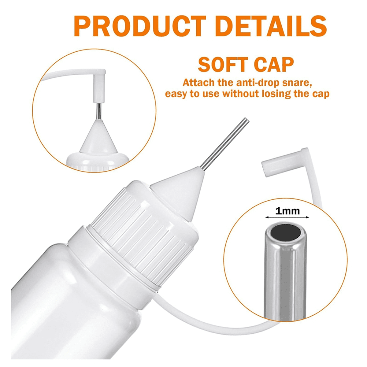 100 Pcs 0.34oz Applicator Bottle Mini Needle Tip Glue Bottle Applicator Translucent Glue for Acrylic Painting,1set * tip applicator bottle