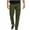 Army Green, variant on UVEASISHA Mens Casual Straight Leg Pants Regular Fit Elastic Waist Cargo Pants Solid Color Lightweight Work Pants with Multi-Pocket On Sale Khaki 3XL