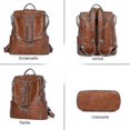 thumbnail image 2 of 26-27 Women's Anti-theft Leather Backpack, Handbag, Daypack,brown-yujia, 2 of 3