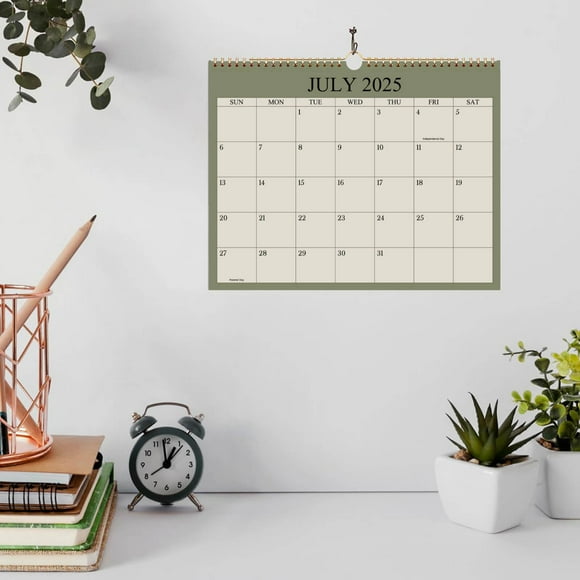 Xihbxyly Calendario de Pared 2025, con Festivos Internacionales, Diseño Sencillo, Planificación de 12 Meses, para Uso En La Oficina o En Casa, Multicolor, Diseño Práctico, Tamaño 28 X 22 X 1,5 Cm