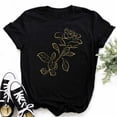 thumbnail image 4 of Plus Size Maycaur New Fashion Gold Rose Print Women T Shirt Harajuku Short Sleeves Tshirts Casual O-neck Top Tee Black T-shirt, 4 of 5