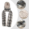 thumbnail image 6 of BZSMCE Warm Fleece Hood Scarf Wrap Snow Leopard Gaze Pattern, 6 of 7